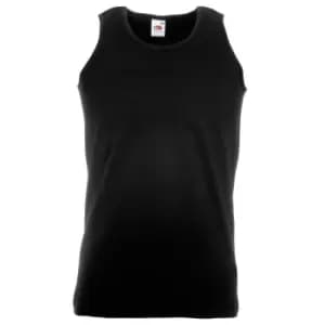 Image of Fruit Of The Loom Mens Athletic Sleeveless Vest / Tank Top (XL) (Black)