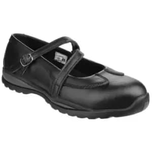 Image of Amblers Womens/Ladies 55 S1P Buckle Safety Shoes (6 UK) (Black) - Black