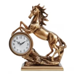 Image of WILLIAM WIDDOP Bronze Effect Rearing Horse Mantel Clock