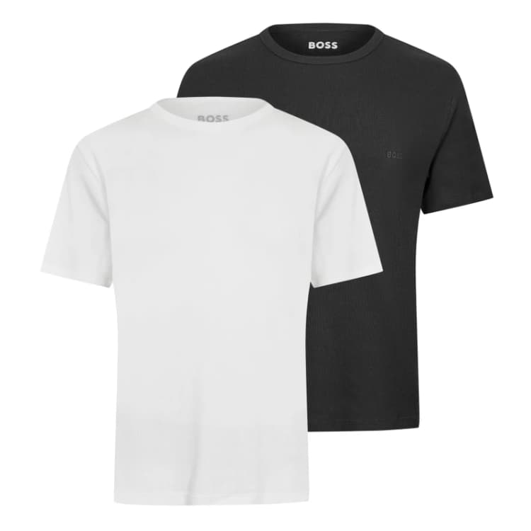 Image of Boss BW RN Rib Tee 2Pk Sn63 Wht/Blk 980 male L