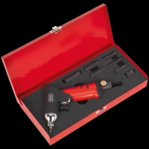 Image of Sealey SA141 Air Impact Wrench and Diesel Glow Plug Set 1/4" Drive