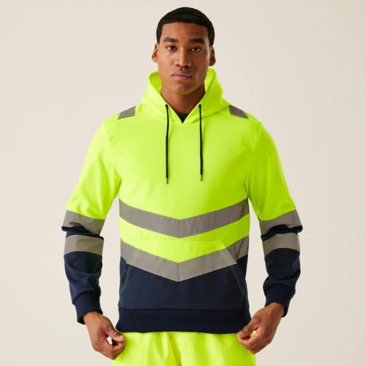 Image of Regatta Mens Hi-Vis Overhead Hoodie Yellow male S