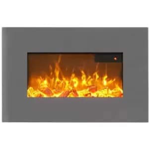 Image of WM-9541 Electric Wall Mounted Fire with Remote in Grey, 26" - Sureflame