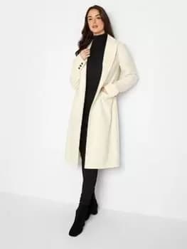 Image of Long Tall Sally Cosy City Coat - Cream, White, Size 24, Women