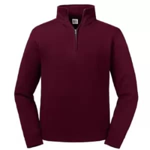 Image of Russell Mens Authentic Quarter Zip Sweatshirt (3XL) (Burgundy)