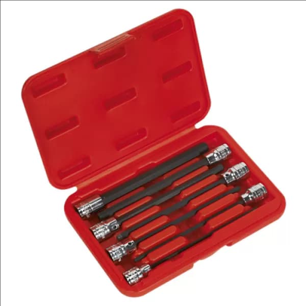 Image of Genuine SEALEY AK62255 Hex Socket Bit Set 7pc 3/8Sq Drive 150mm Metric