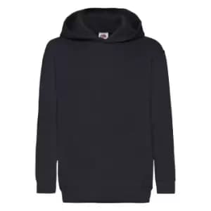 Image of Fruit Of The Loom Childrens Unisex Hooded Sweatshirt / Hoodie (5-6) (Deep Navy)