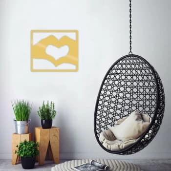 Image of Love - Gold Gold Decorative Metal Wall Accessory