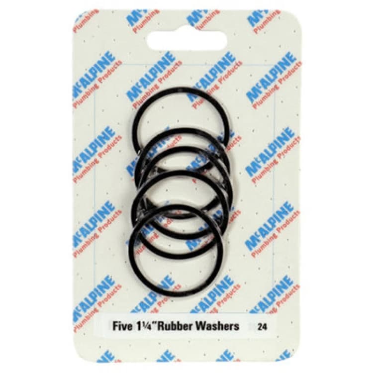 Image of McAlpine CARD-24 Five 1.25" Rubber Washers - RW1 x 5 Black
