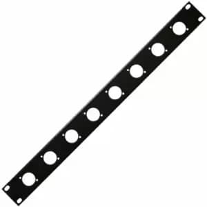 Image of 8 Port Way Hole XLR Patch Panel 1U 19" Rack Mount D Type Connectors Audio