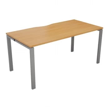 Image of CB 1 Person Bench 1200 x 800 - Beech Top and Silver Legs