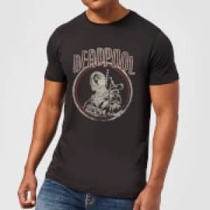 Image of Marvel Deadpool Vintage Circle Mens T-Shirt - Black