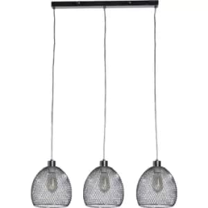 Image of Minisun - 3 Way Over Table Ceiling Light Fitting With Mesh Lampshades