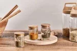 Image of Nkuku Izaan Spice Jar Set Of 3 Kitchen & Dining Accessories Clear