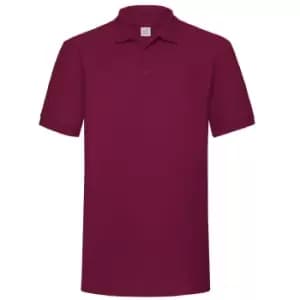 Image of Fruit Of The Loom Mens 65/35 Heavyweight Pique Short Sleeve Polo Shirt (2XL) (Burgundy)