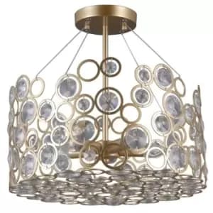 Image of Italux Nardo - Modern Flush Ceiling Light Golden Champagne 5 Light , E14