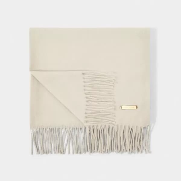 Image of Greige Plain Blanket Scarf KLS523
