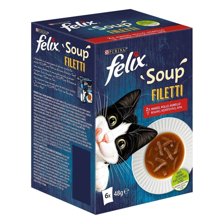 Image of Purina Felix Soup Tender Strips Cat Food 6 x 48g