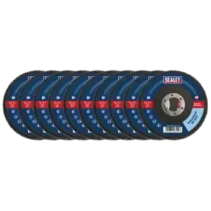 Image of Sealey 60Grit Flap Discs Zirconium 115mm 22mm Bore - Pack of 10 - FD1156010