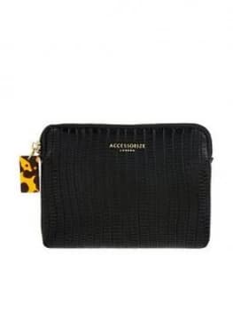 Image of Accessorize Reptile And Resin Coin Purse - Black