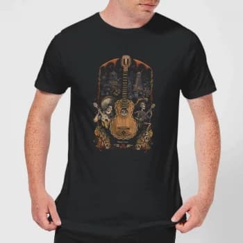 Image of Coco Guitar Poster Mens T-Shirt - Black - 3XL - Black