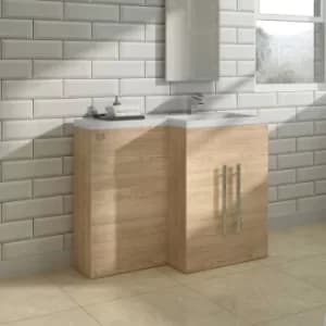 Image of Calm Light Oak Right Hand Combination Vanity Unit Set (No Toilet)