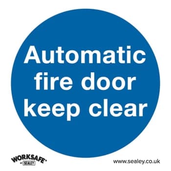 Image of Safety Sign - Automatic Fire Door Keep Clear - Rigid Plastic