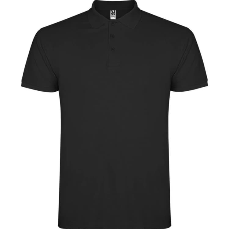 Image of ROLY ROLY Men Star Short-Sleeved Polo Shirt in Black Size: Small Black S Male 5063527197504