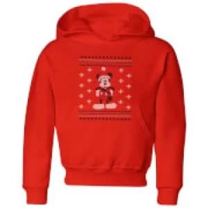 Image of Disney Mickey Scarf Kids Christmas Hoodie - Red - 7-8 Years