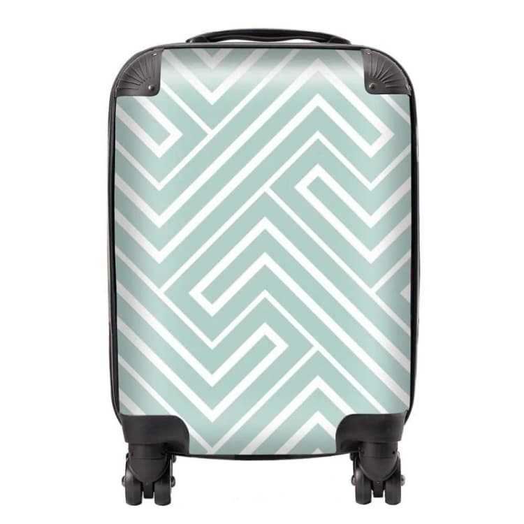 Image of Warren Reed - Designer Geometric Modern Ornment Suitcase in Green Size: Small Green Unisex Small