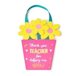 Image of Cheerfull Flower Pot Teacher Plaque