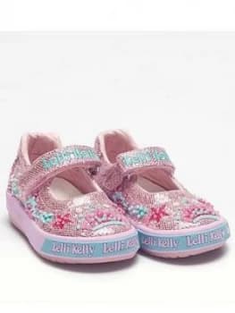 Image of Lelli Kelly Tiara Baby Dolly Shoe - Pink/Glitter, Pink Glitter, Size 7 Younger