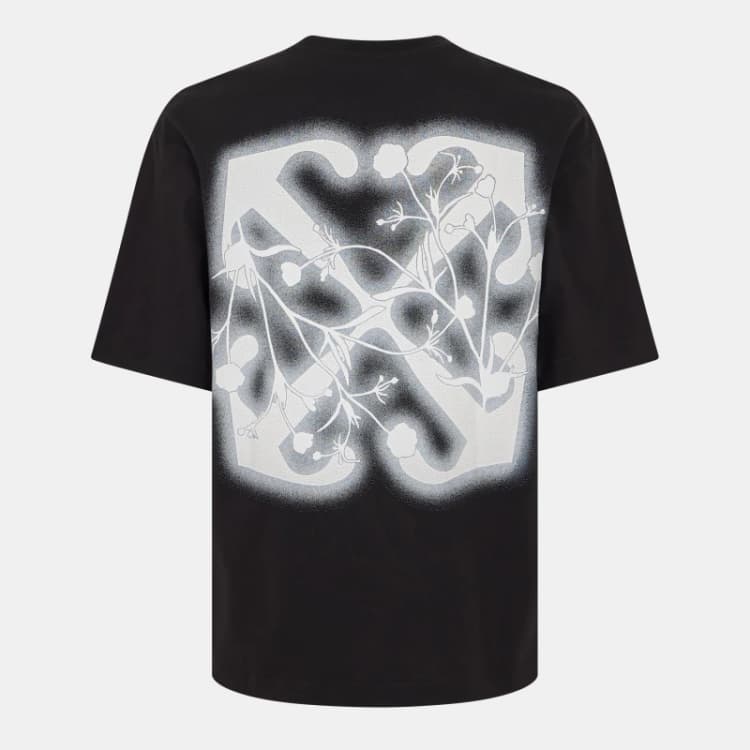 Image of Off White Mens - Flower Skate T-Shirt Black-White male XS