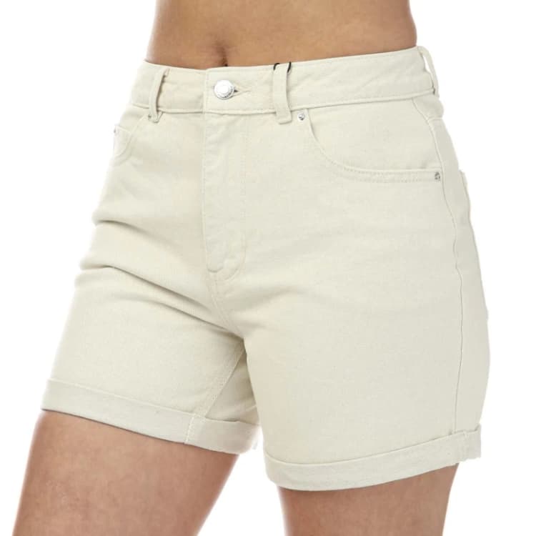 Image of Veromoda Ecru Zuri Hr Loose Shorts Beige Female M 207718UK