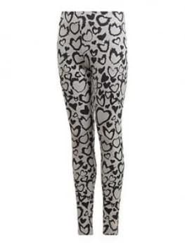 Image of Adidas Girls Gra Tight - Grey Heather