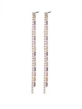 Image of Mood Rose Gold Plated Tonal Pink Baguette And Crystal Earrings