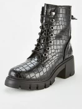 Image of Steve Madden Feyla Ankle Boots- Black, Size 4, Women
