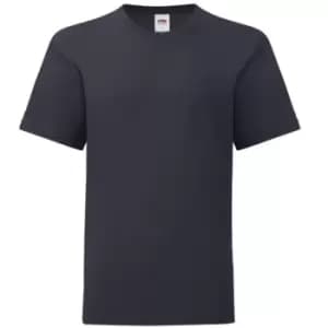 Image of Fruit Of The Loom Childrens/Kids Iconic T-Shirt (7-8 Years) (Deep Navy)