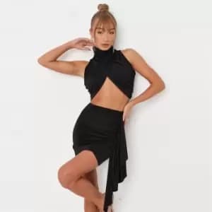 Image of Missguided Drape Mini Skirt - Black