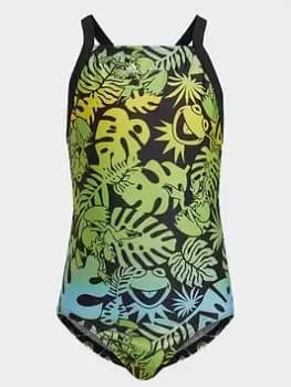Image of adidas X Disney Muppets Swimsuit, Black, Size 2-3 Years, Women