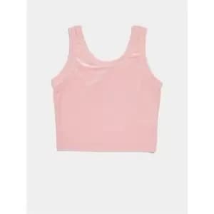 Image of Skinny Dip Velvet Crop Vest - Pink