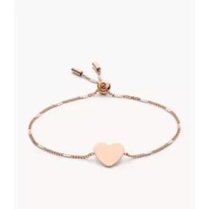 Image of Fossil Womens Lane Heart Rose Gold-Tone Steel Bracelet - Rose Gold