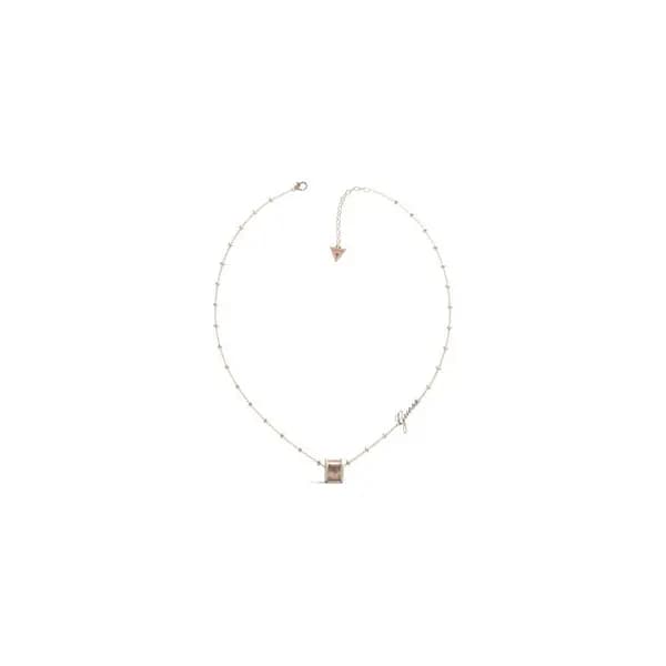 Image of Guess Jewellery Rose Gold Plated Crystal 4G Logo Band Necklace UBN0115