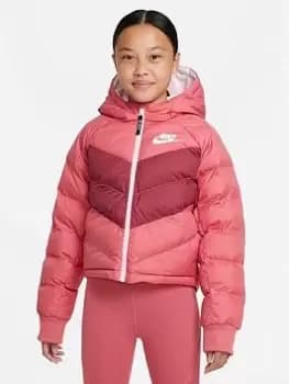 Image of Nike G Nsw Synthetic Fill Hooded Jacket - Pink/White Size XL Women