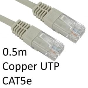 Image of RJ45 (M) to RJ45 (M) CAT5e 0.5m Grey OEM Moulded Boot Copper UTP Network Cable