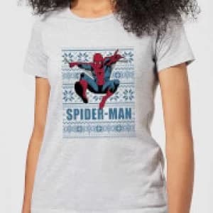 Image of Marvel Spider-Man Womens Christmas T-Shirt - Grey - 3XL