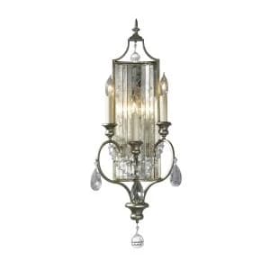 Image of 3 Light Indoor Candle Wall Light Silver, E14