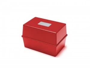 Image of Value Deflecto Card Index Box (6 x 4") Red