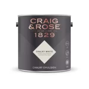 Image of Craig & Rose Chalky Emulsion Chalky White - 5L