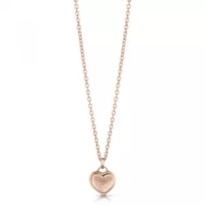 Image of GUESS rose gold plated logo heart pendant necklace.